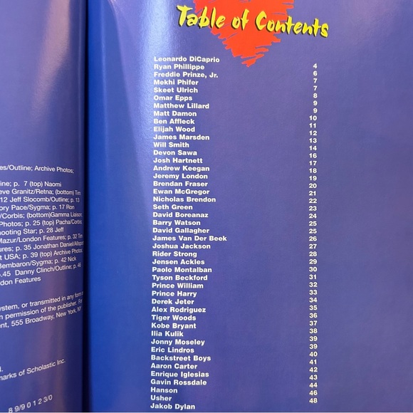 Vintage 1998 Scholastic Boys We Love Book Famous Singers Actors Colour Prints - Picture 11 of 12